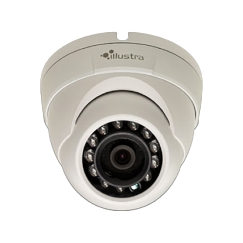 Cámara IP tipo domo 2 megapixeles lente fijo 3.6mm 30 metros marca Ilustra