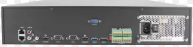 Nvr 64 canales, resolución máxima 12MPX, 8 slot para disco duro (no incluido), salidas HDMI, VGA, doble tarjeta de red, soporta RAID con Hot Swap, salida de vídeo 4K, Marca Hikvision