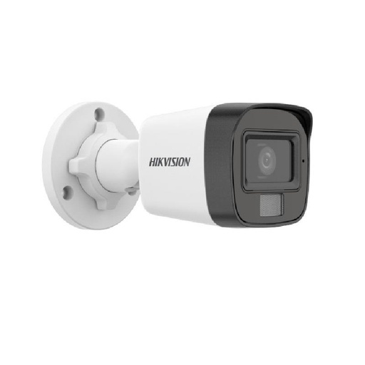 [KT-H22] KIT Cámara análoga DS-2CE16D0T-LPFS tipo bala 2 Megapixeles, 1080 lente fijo 2.8mm, IR 30 mts, luz blanca 20 mts color de noche, IP67, 4 hibrido, microfono incorporado Marca Hikvision