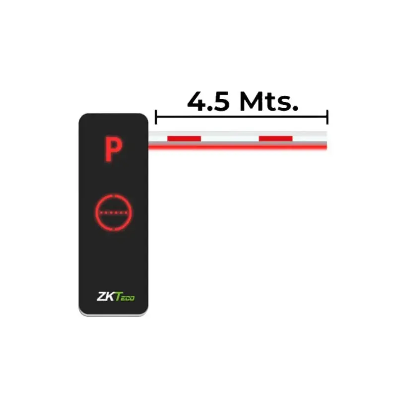 [BGM1045] Barrera vehicular con brazo de hasta 4.5 Mts Reversible con Iluminación en el case de la barrera marca ZKTeco modelo  BGM1045